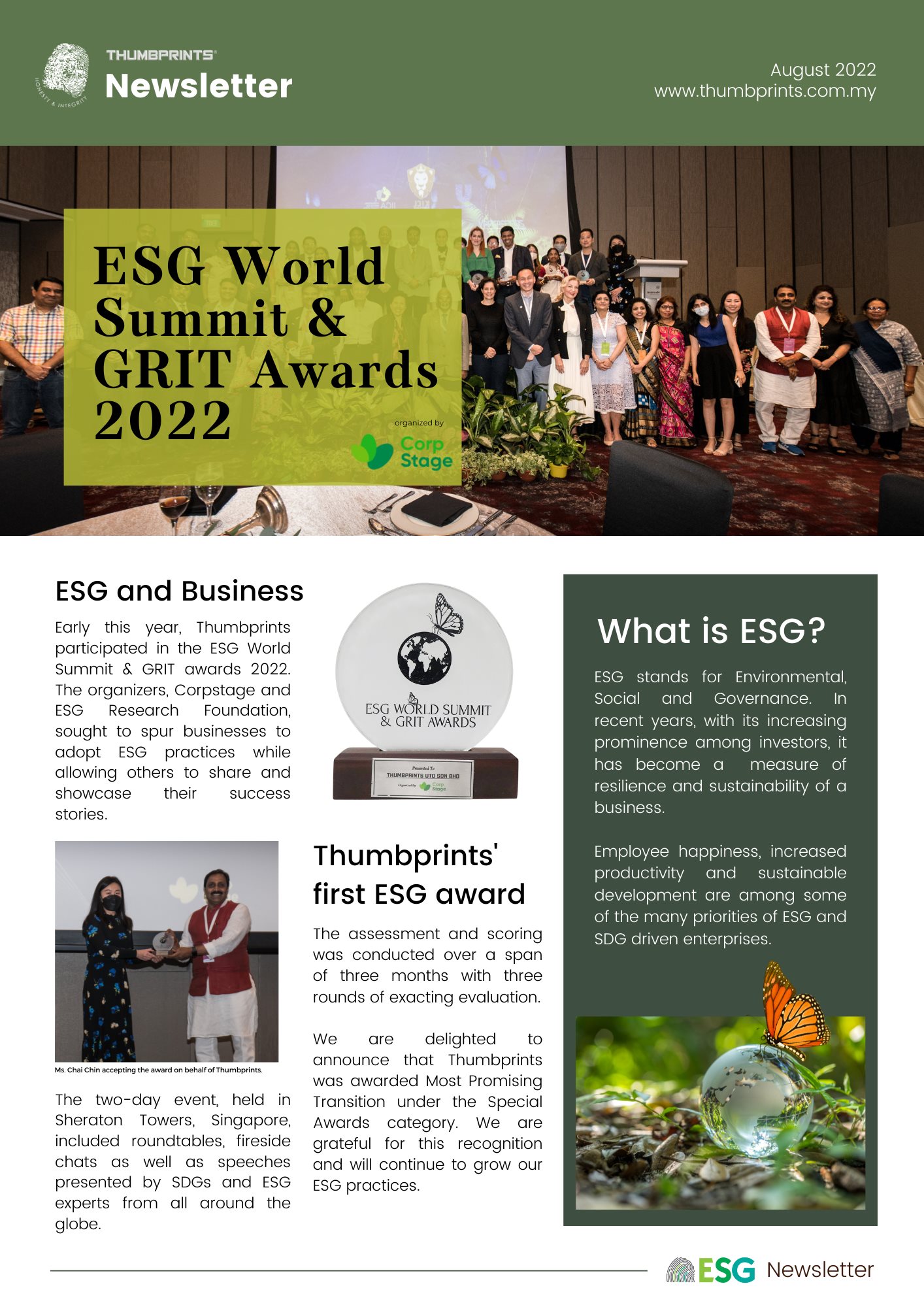 ESG World Summit & GRIT Award 2022